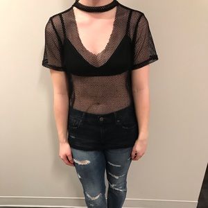 Cute black short sleeve going out top